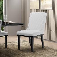 Cadeira Sala De Jantar Base Madeira Preto Kit 10 Sofia Linho Cinza A05 D03 - D'rossi - 6