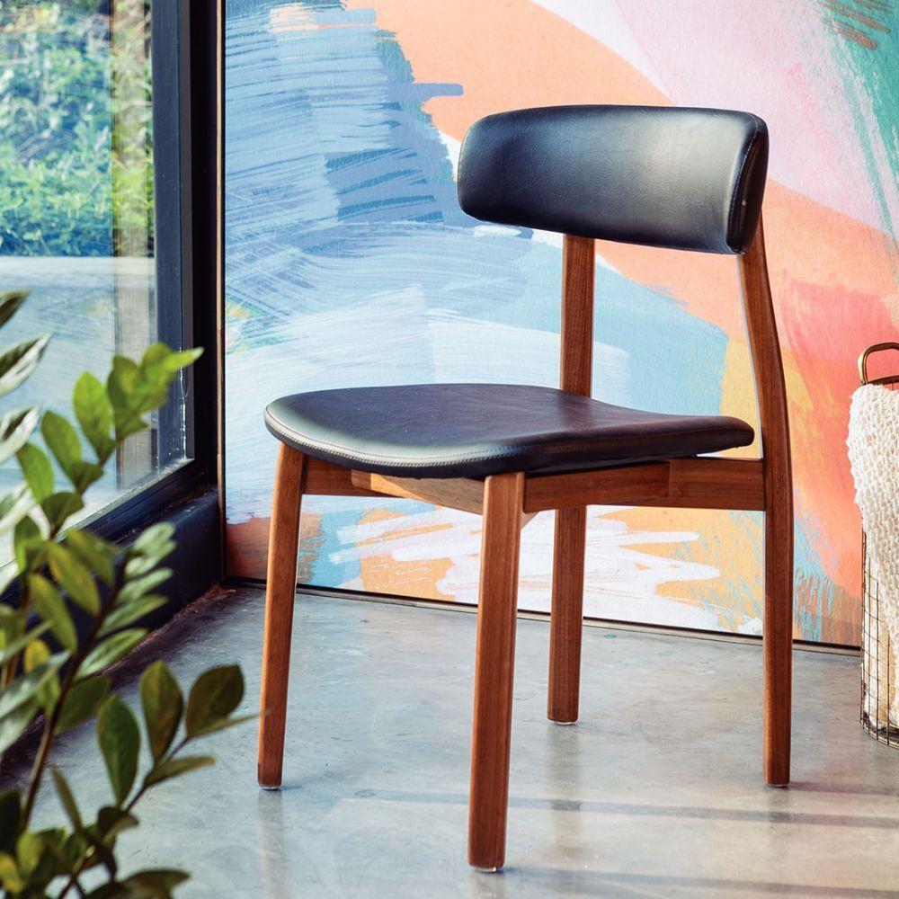 Cadeira Tramontina çairé Ritmo Em Madeira Tauari Com Estofado Preto - 6