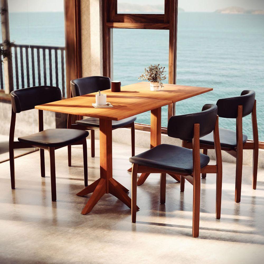 Cadeira Tramontina çairé Ritmo Em Madeira Tauari Com Estofado Café - 3