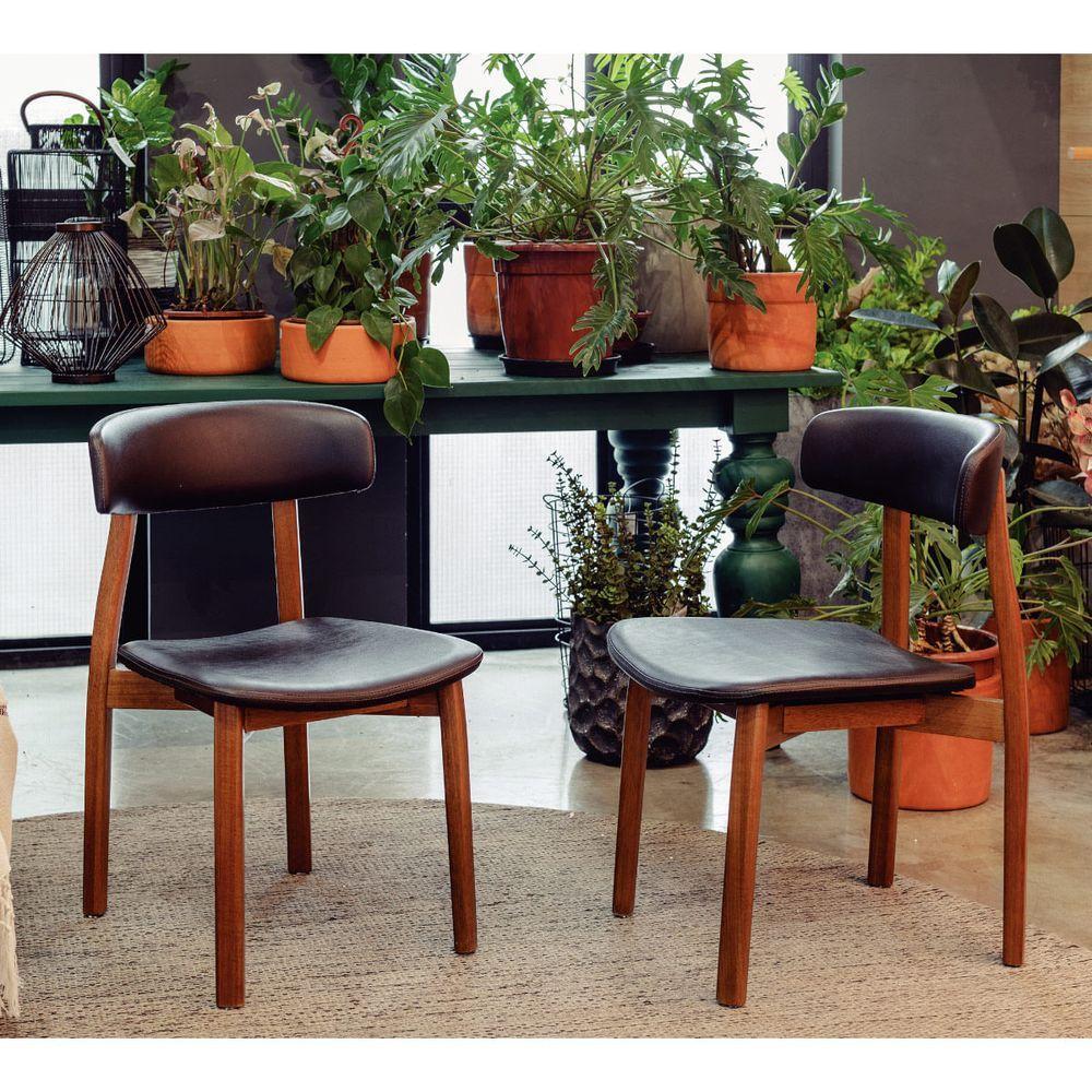 Cadeira Tramontina çairé Ritmo Em Madeira Tauari Com Estofado Café - 6