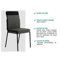 Cadeira Sala De Jantar Duo 1739 Aço Kit 2 Uni Cobre/linho Areia/courino Caramelo - Carraro - 6