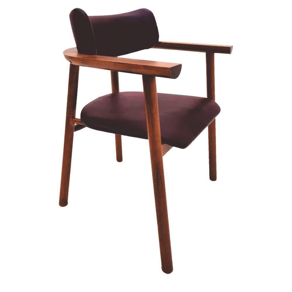 Cadeira Tramontina Maruja Ritmo Em Madeira Tauari Com Estofado Café - 1