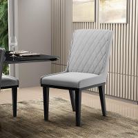 Cadeira Sala De Jantar Base Madeira Preto Kit 10 Sofia Suede Cinza D03 - D'rossi - 6