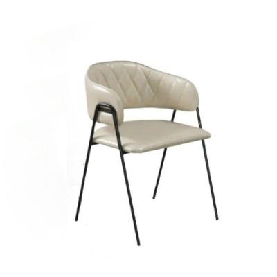 Cadeira Veneza Base Em Aço Carbono Preto Cor:sintético Marfim