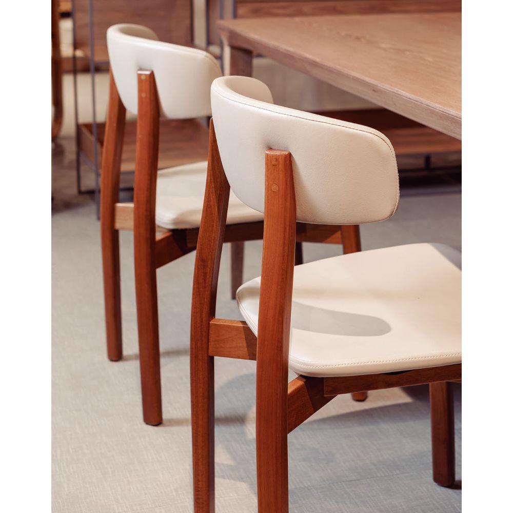 Cadeira Tramontina çairé Ritmo Em Madeira Tauari Com Estofado Bege - 3