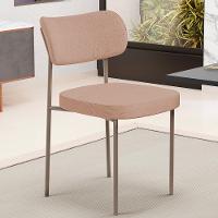 Kit 06 Cadeiras Estofadas Para Sala De Jantar Melina Base Arena L02 Linho Rosê - Lyam Decor - 4