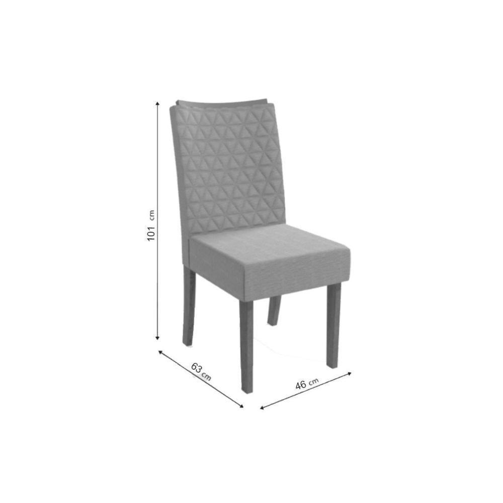 Cadeira Sala de Jantar 2CAD129FR Kit 2 Un Freijo/Veludo Preto A038 - Kappesberg - 2