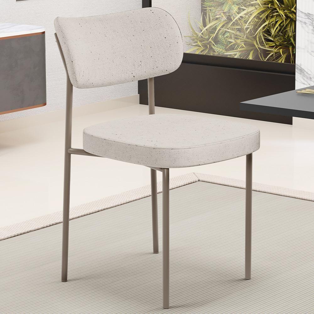 Kit 02 Cadeiras Para Sala De Jantar Melina Base Arena L02 Linho Cru - Lyam Decor - 6