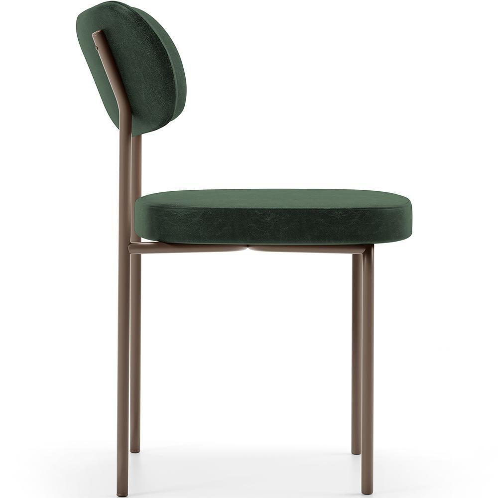 Kit 02 Cadeiras Para Sala De Jantar Melina Base Arena L02 Couríssimo Verde Musgo - Lyam Decor - 4
