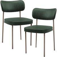 Kit 02 Cadeiras Para Sala De Jantar Melina Base Arena L02 Couríssimo Verde Musgo - Lyam Decor - 1