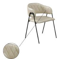 Conjunto 2 Cadeiras Veneza Base Em Aço Carbono Preto Cor:sintético Marfim - 3