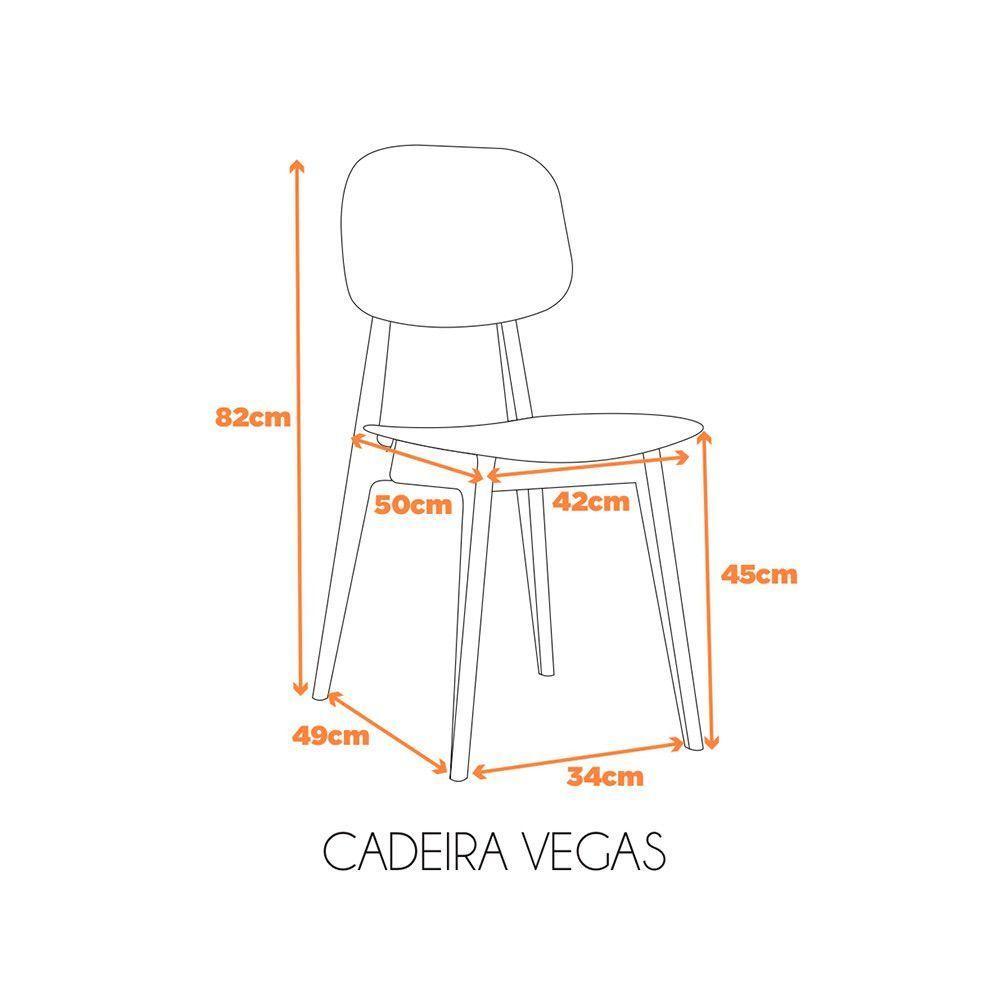 Kit 2 Cadeiras Vegas Com Estrutura Em Polipropileno Fratini Preto - 2