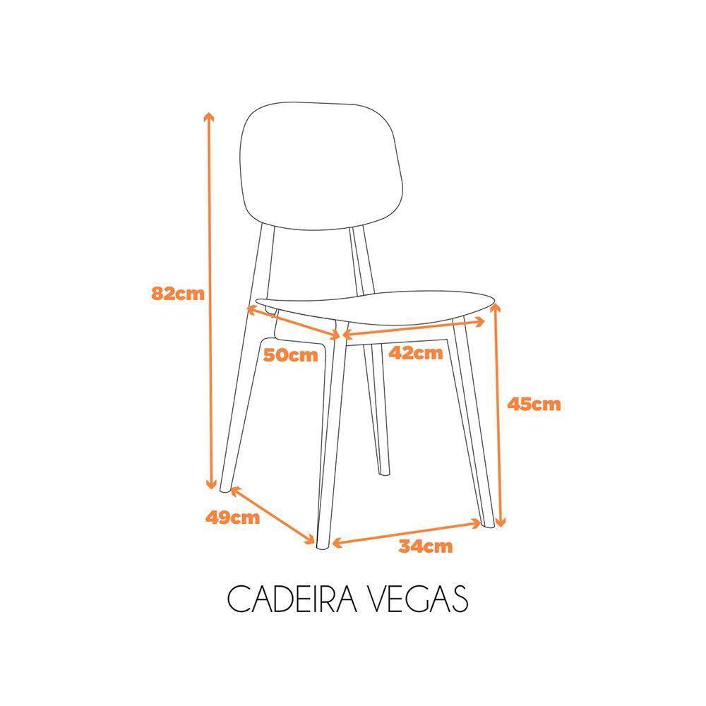 Kit 4 Cadeiras Vegas com Estrutura Em Polipropileno Fratini Preto - 1