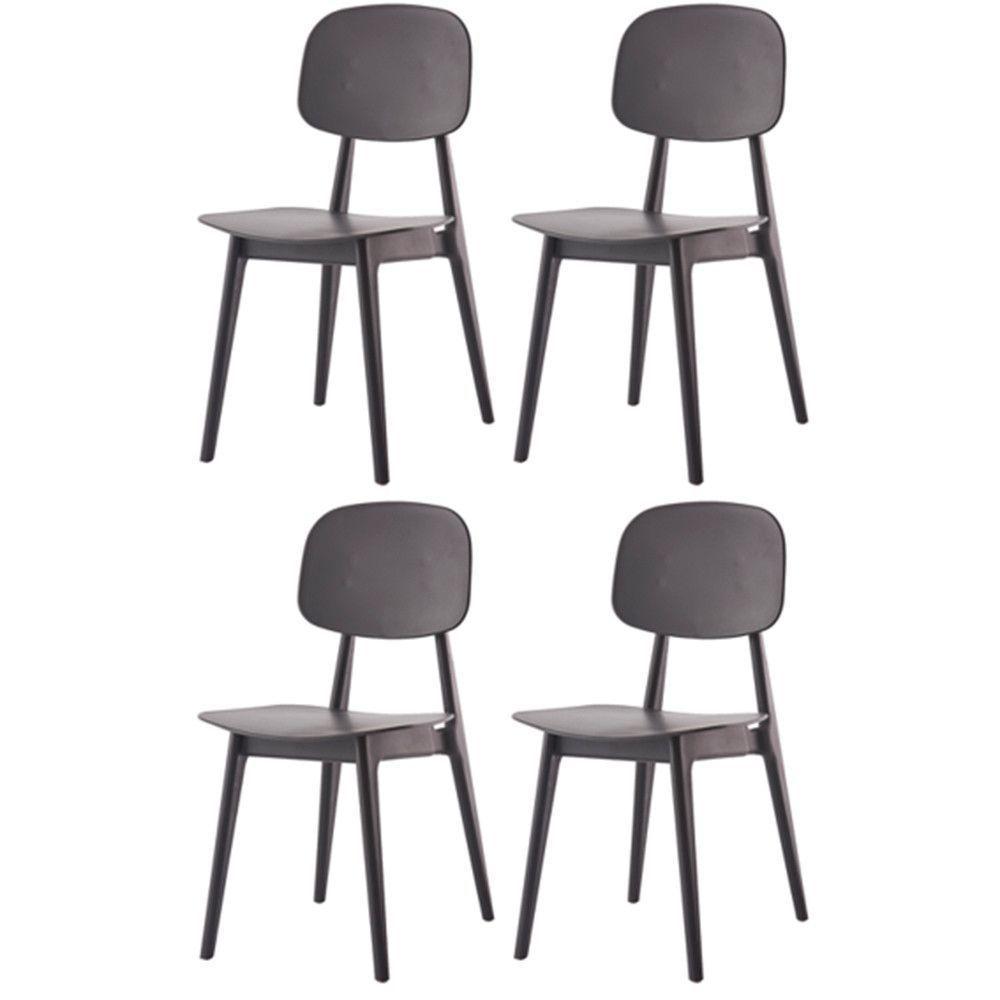 Kit 4 Cadeiras Vegas com Estrutura Em Polipropileno Fratini Preto - 5