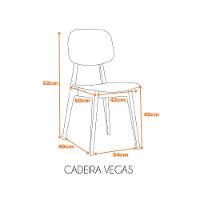 Kit 4 Cadeiras Vegas com Estrutura Em Polipropileno Fratini Preto - 8