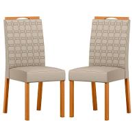 Conjunto Com 2 Cadeiras De Jantar Estofada Mariah Ypê- Veludo Nude Ja01 - 1