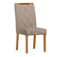 Conjunto Com 2 Cadeiras De Jantar Estofada Sarah Ypê Camursa Marrom Lux - 2