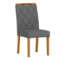 Conjunto Com 2 Cadeiras De Jantar Estofada Sarah Ypê Veludo Cinza Ja02 - 3