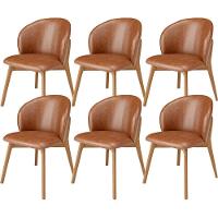 Kit 06 Cadeiras De Jantar E Estar Living Estofada Mia L02 Couríssimo Camel - 1