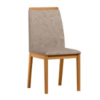 Conjunto Com 2 Cadeiras De Jantar Estofada Fernanda Ypê Camursa Marrom Lux - 1