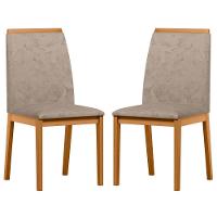 Conjunto Com 2 Cadeiras De Jantar Estofada Fernanda Ypê Camursa Marrom Lux - 5