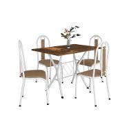 Conj Mesa Bruna 91Cm Com 4 Cadeiras 058 Tampo Em Madeira - 1