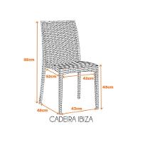 Kit com 4 Cadeiras Ibiza Estrutura Em Polipropileno Fratini Preto - 8
