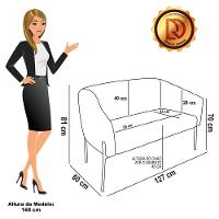 Sofá Namoradeira E 2 Poltronas Pé De Ferro Dourado Stella Linho Bege A19 D03 - D'rossi - 2