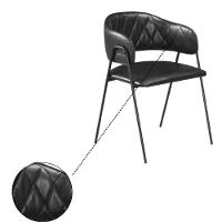 Conjunto 2 Cadeiras Veneza Base Em Aço Carbono Preto Cor:sintético Preto - 3