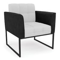 Sofá Namoradeira E 2 Poltronas Base Industrial Preto Elisa Preto-linho Cinza A05 D03 - D'rossi - 8