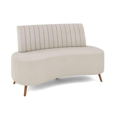 Sofá 2 Lugares Living 135cm Pé Palito Maraú Bouclê K01 - D'rossi Cor Cinza