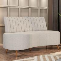 Sofá 2 Lugares Living 135cm Pé Palito Maraú Bouclê K01 - D'rossi Cor Cinza - 3
