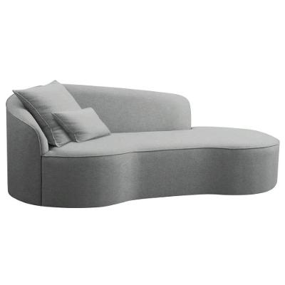 Divã Recamier Curvo Sala De Estar Recepção Inglaterra 180cm Lado Direito Bouclé - Doce Sonho Móveis Cor Cinza