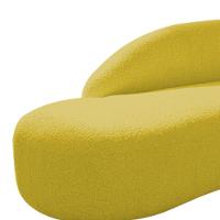 Divã Recamier Curvo Luna 160cm Lado Esquerdo Suede - Doce Sonho Móveis Cor Amarelo - 3