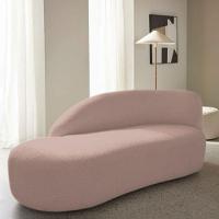 Divã Recamier Curvo Luna 140cm Lado Esquerdo Linho - Doce Sonho Móveis Cor Rosê - 3