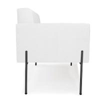 Sofá Namoradeira 2 Lugares Base Pé De Ferro Preto Elisa Corino Branco D03 - D'rossi - 5