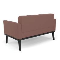 Sofá Namoradeira E Poltrona Base De Madeira Preto Elisa Veludo Rosê D03 - D'rossi