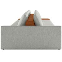 Sofá Ilha Modular Para Sala 392cm Com Puff Dublin K01 Linho Cinza Sintético Caramelo - Lyam Decor - 2