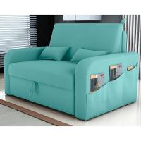 Sofá Cama 2 Lugares Com Baú Hiram Veludo Verde Menta - 1