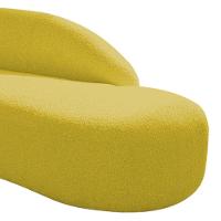 Divã Recamier Curvo Luna 140cm Lado Direito Suede - Doce Sonho Móveis Cor Amarelo - 2