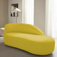 Divã Recamier Curvo Luna 140cm Lado Direito Suede - Doce Sonho Móveis Cor Amarelo - 7