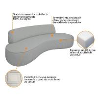 Sofá Curvo 3 Lugares Amsterdã 180cm Bouclé - Doce Sonho Móveis Cor Cinza - 7