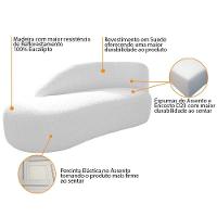 Kit Divã Luna 185cm Lado Esquerdo E 01 Poltrona Base De Ferro Dourado Suede Cor Branco - 10