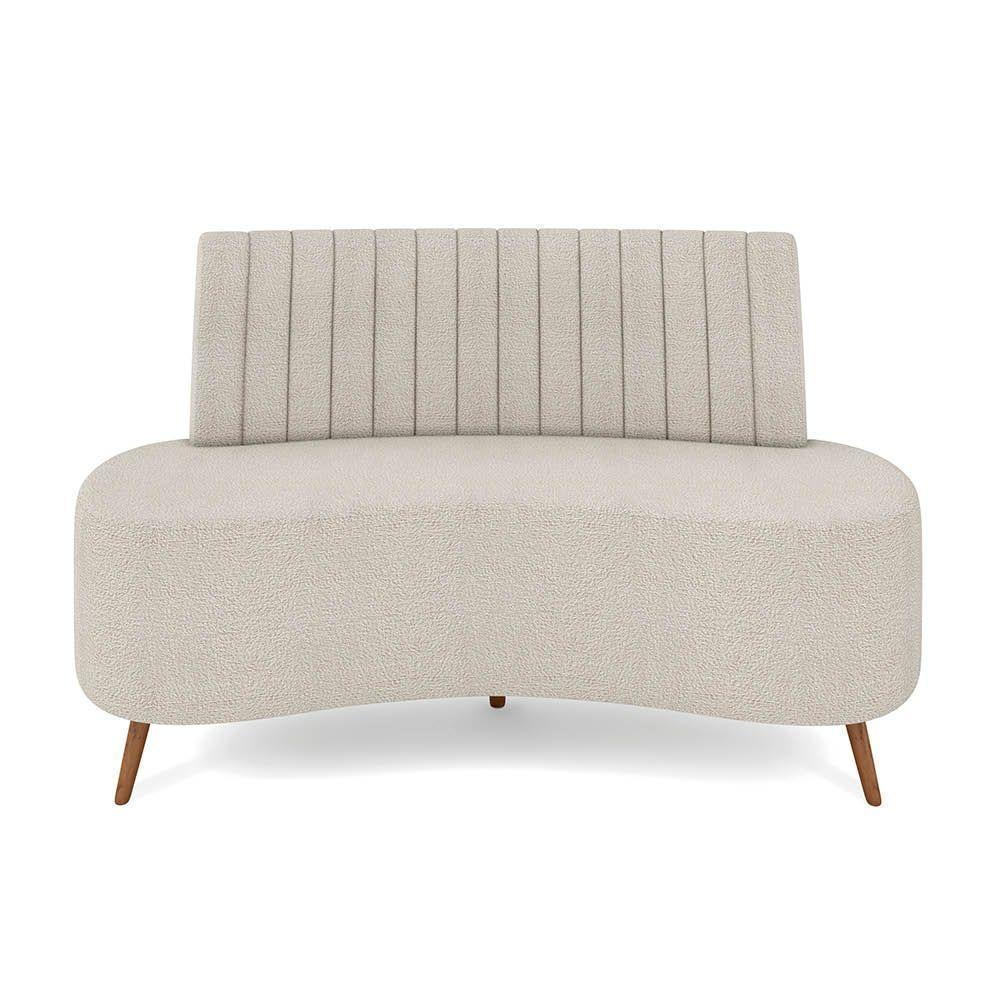 Sofá 2 Lugares Living 135cm Pé Palito Maraú Bouclê K01 - D'rossi Cor Cinza Claro - 5