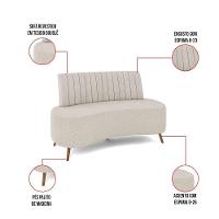 Sofá 2 Lugares Living 135cm Pé Palito Maraú Bouclê K01 - D'rossi Cor Cinza Claro - 2