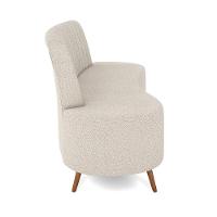 Sofá 2 Lugares Living 135cm Pé Palito Maraú Bouclê K01 - D'rossi Cor Cinza Claro - 3