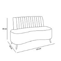 Sofá 2 Lugares Living 135cm Pé Palito Maraú Bouclê K01 - D'rossi Cor Cinza Claro
