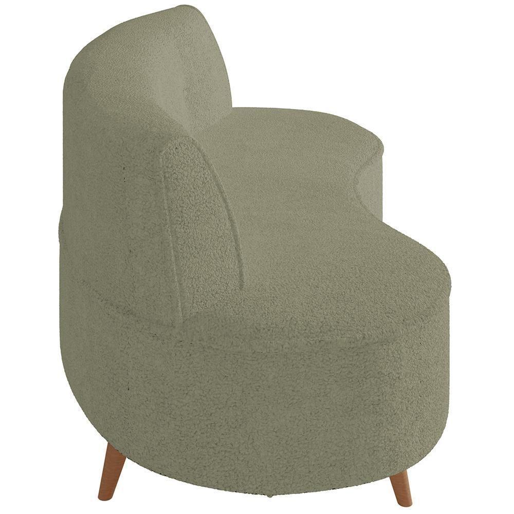 Sofá Chaise Living 2 Lugares 160cm Para Sala Istambul K01 Bouclê Verde - Lyam Decor - 2