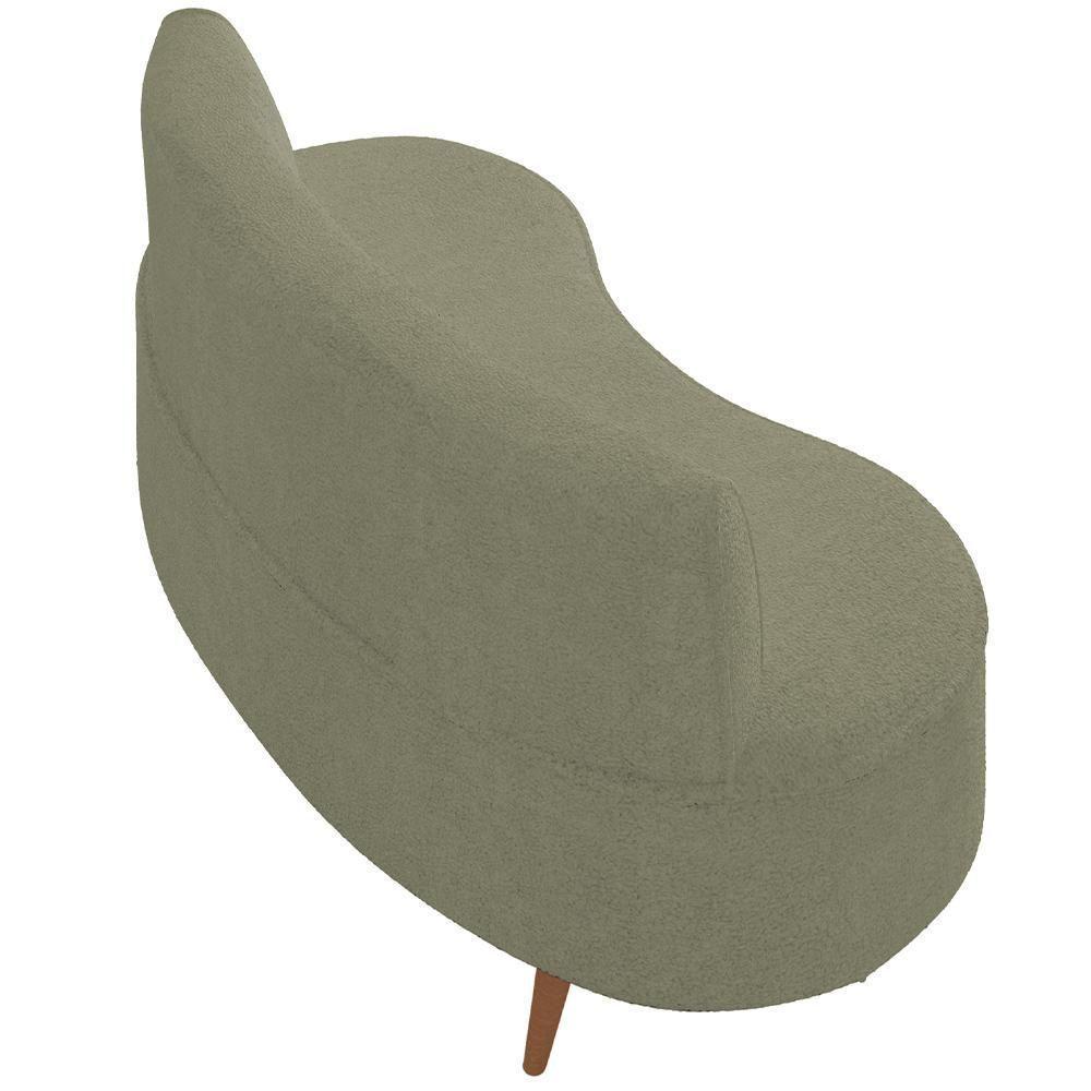 Sofá Chaise Living 2 Lugares 160cm Para Sala Istambul K01 Bouclê Verde - Lyam Decor - 4