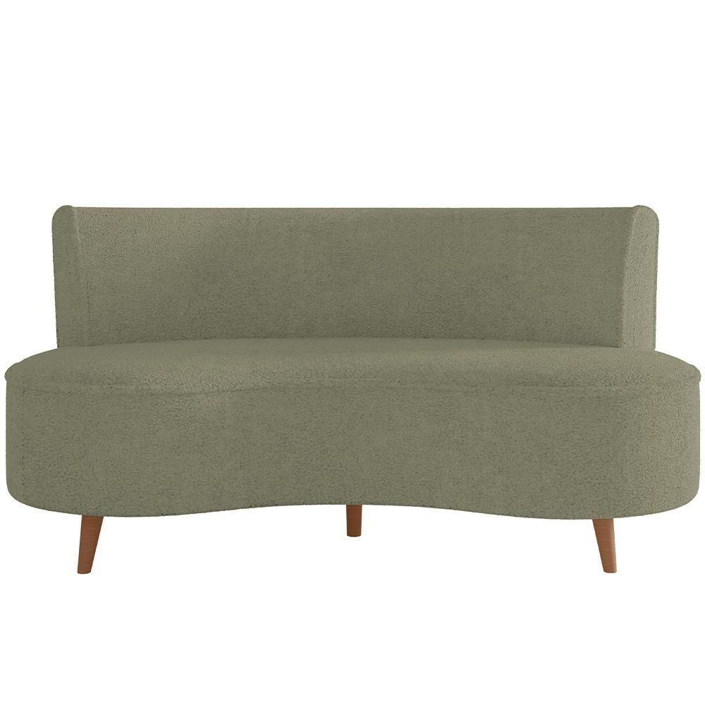 Sofá Chaise Living 2 Lugares 160cm Para Sala Istambul K01 Bouclê Verde - Lyam Decor - 5
